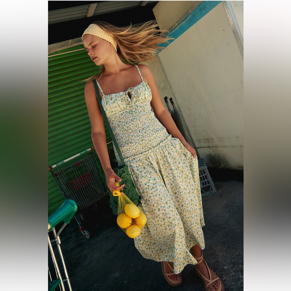Free People Levander Daze Dress with Yellow and Green Accents
